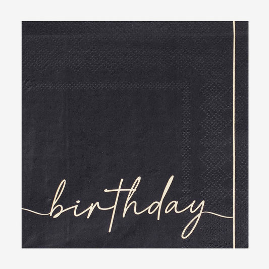 16 servilletas de papel de cumpleaños para decoración de mesa de cumpleaños