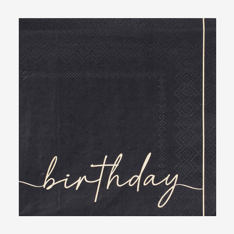 16 serviettes en papier birthday pour deco de table anniversaire