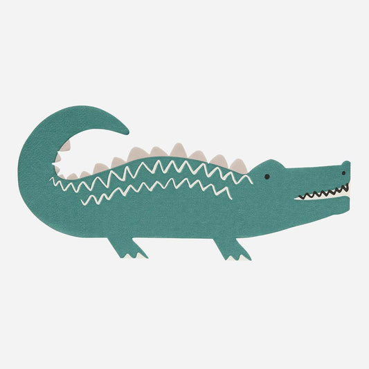 Serviettes en papier crocodile pour deco de table anniversaire safari
