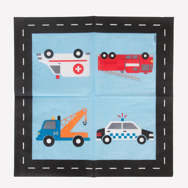 Children's birthday gear: firefighter, police and works towel