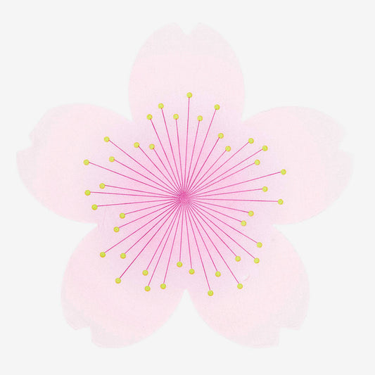 Servilletas rosas de cumpleaños con forma de flor de sakura