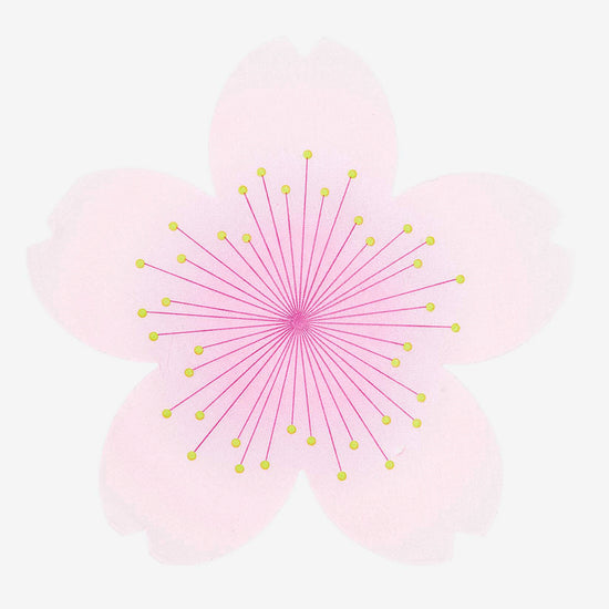 Serviettes d'anniversaire roses en forme de fleurs sakura
