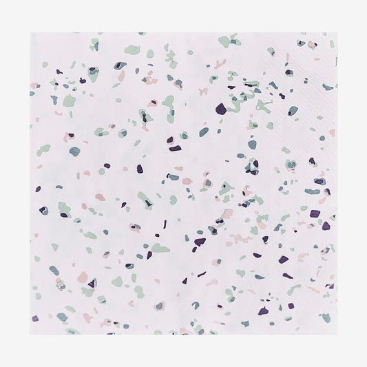 Party table decoration: terrazzo pattern napkins