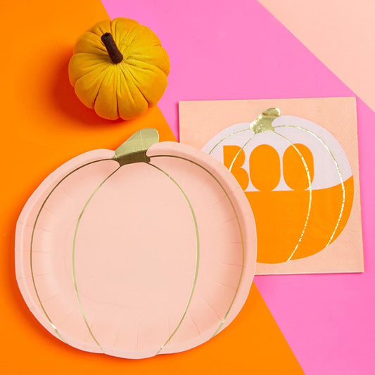 Decorate your flashy Halloween table with pumpkin tableware at My Little Day