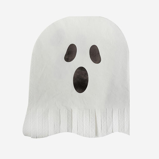 Decoration halloween enfant : serviettes fantôme à franges