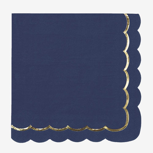 Navy blue towel and golden frieze for gatsby party decor, wedding decor or child's birthday