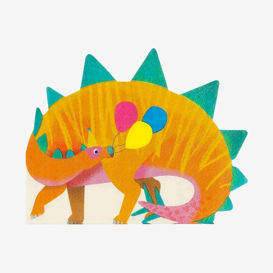 Decoración de cumpleaños de dinosaurios: servilletas con forma de dinosaurio