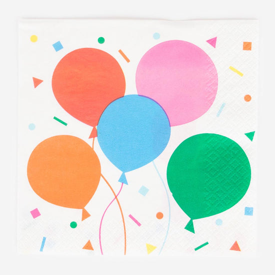 Gobelets multicolores ballons : déco table anniversaire enfant 