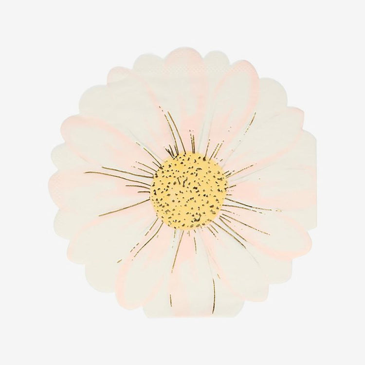 16 daisy napkins to decorate a floral birthday table