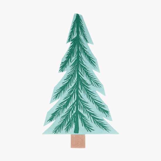 20 servilletas de árbol verde para decoración de mesa de fiesta navideña