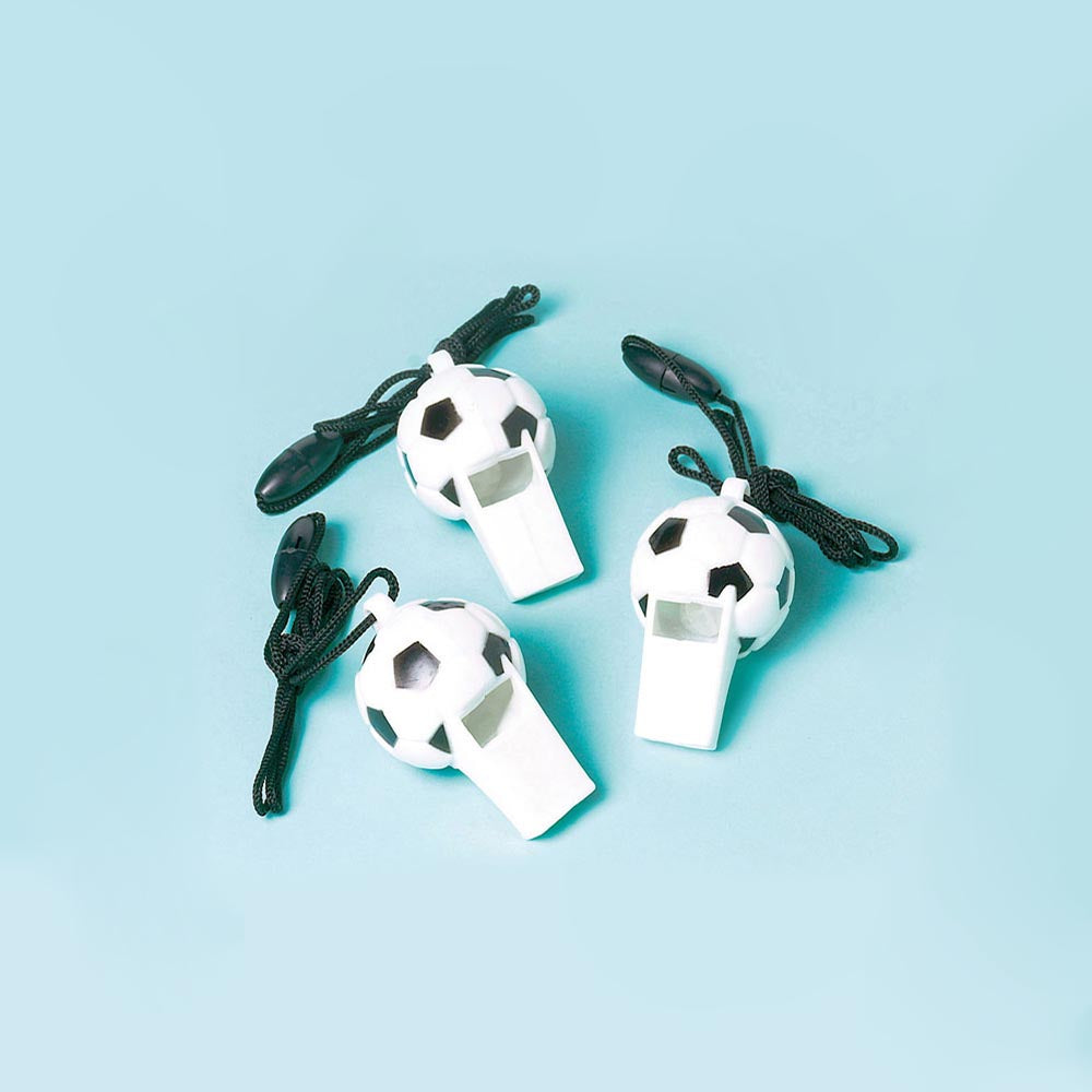 Pequeños regalos bolsas sorpresa de cumpleaños de fútbol: silbato de fútbol