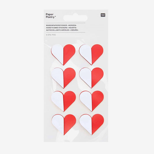 Accesorio de ocio creativo navideño: pegatinas de panal de corazón rojo