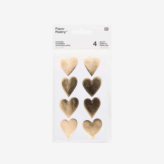 Golden heart stickers stationery decoration cards, envelopes, invitations