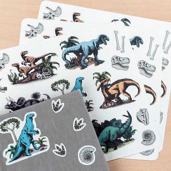 Prehistory theme stickers with dinosaurs for children