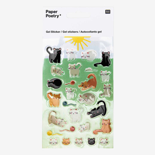 Lámina de pegatinas de gatitos en relieve para regalo de cumpleaños infantil pequeño