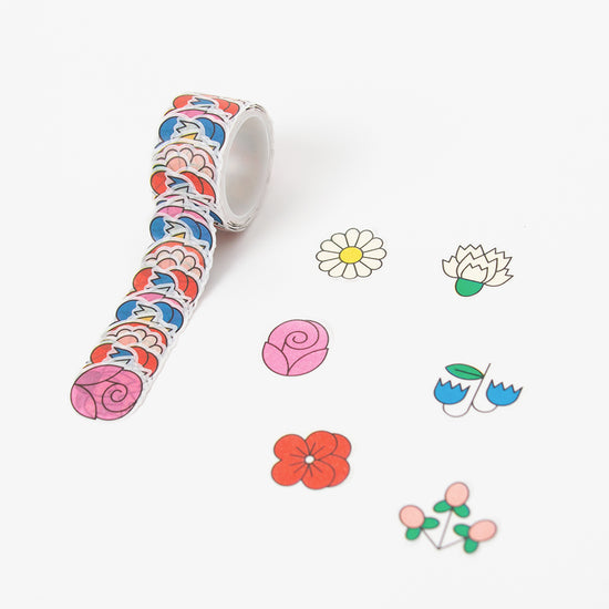 Fleurs colorées sous forme de stickers à coller