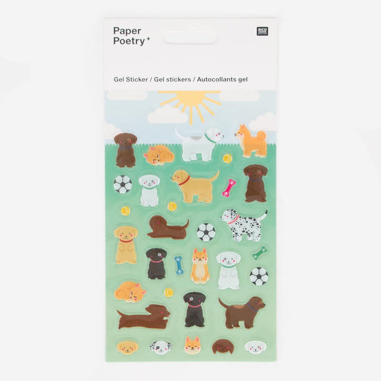 Planche de stickers chien : idée cadeau pochette surprise anniversaire enfant