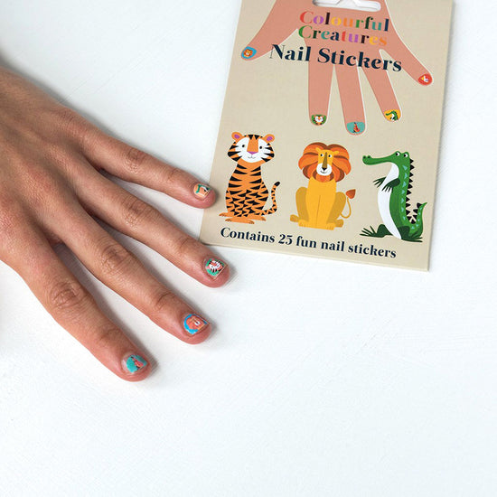 Petit cadeau anniversaire ou pochette surprise : stickers d'ongles motif animaux