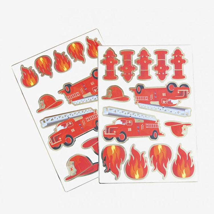 25 stickers pompiers : cadeau d'anniversaire ou animation pour fête pompiers