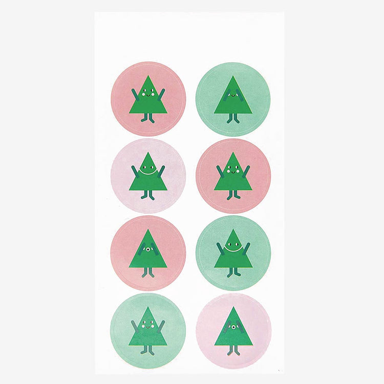 Stickers sapin de Noël souriant : accessoire loisirs créatifs 