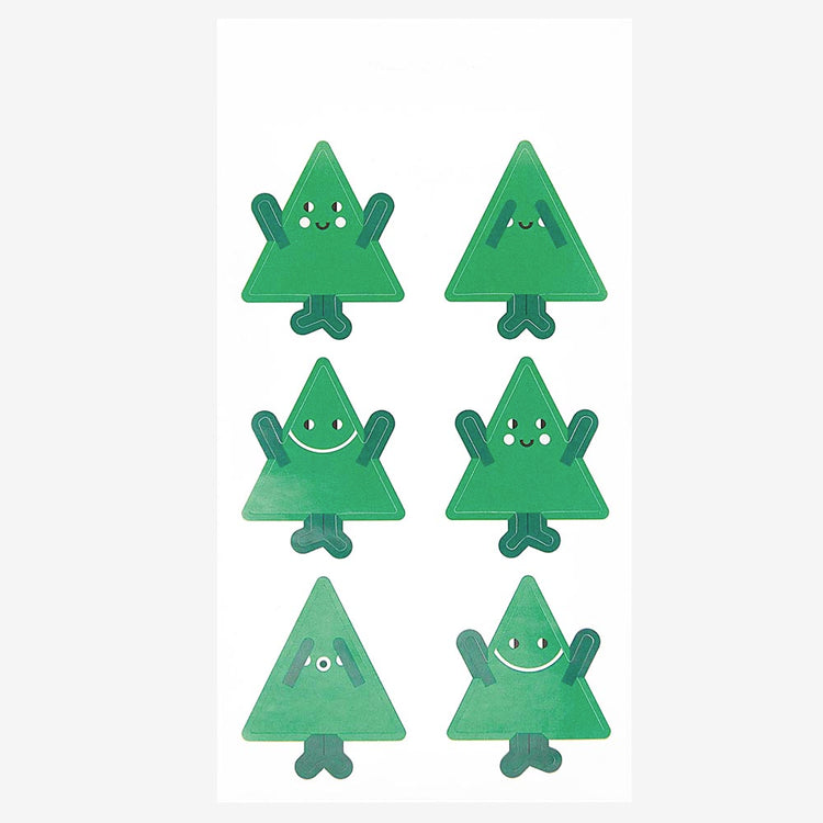 Accessoire loisirs créatifs enfant : stickers sapin de Noël souriant