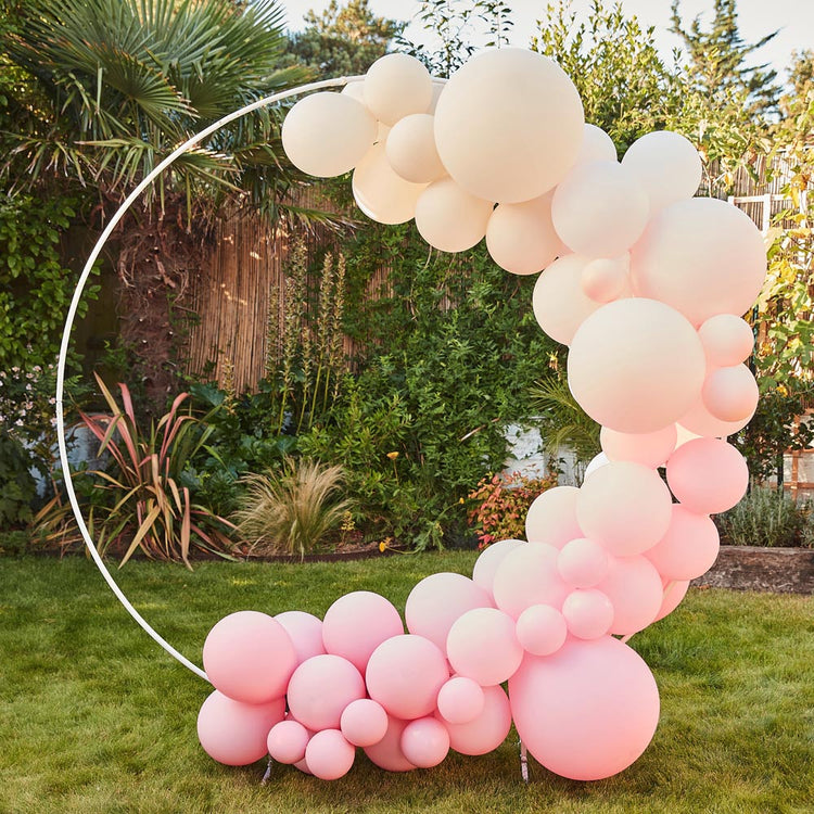 Deco boda, baby shower: estructura de arco de globos de aro