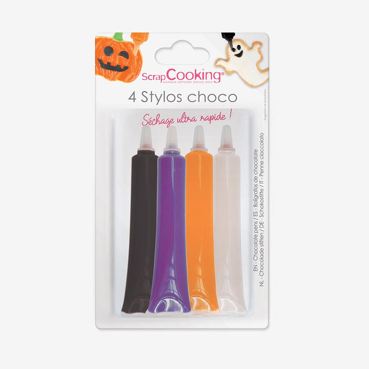 Stylos chocolat pour deco de gateau couleurs halloween