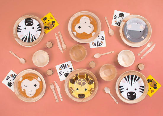 Idea de decoración de mesa de cumpleaños de safari: decoración de safari My Little Day