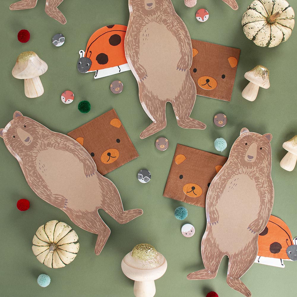 Serviettes en papier mini panda : deco table anniversaire enfant