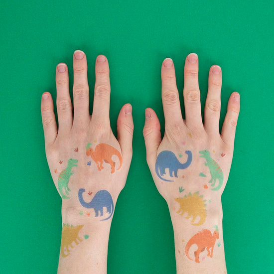 4 Sheets Dinosaur Temporary Tattoos for Kids  Per sheet 24 styles 96  small stickersBirthday Party Supplies Dinosaur Party Favors Trex  Designs of pterosaurs triceratops stegosaurus etcDecorations   Amazoncomau Toys  Games