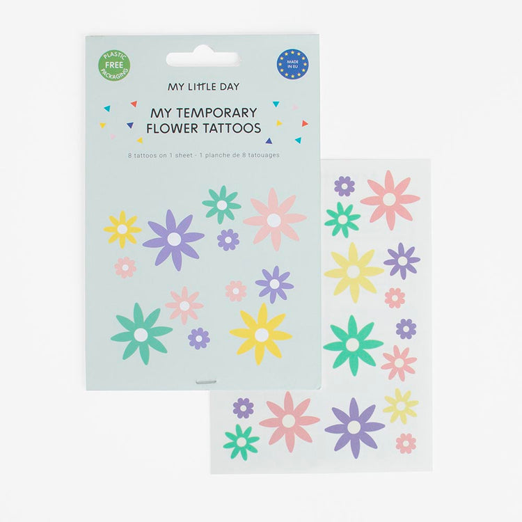 8 temporary daisy tattoos for guest surprise bag gift