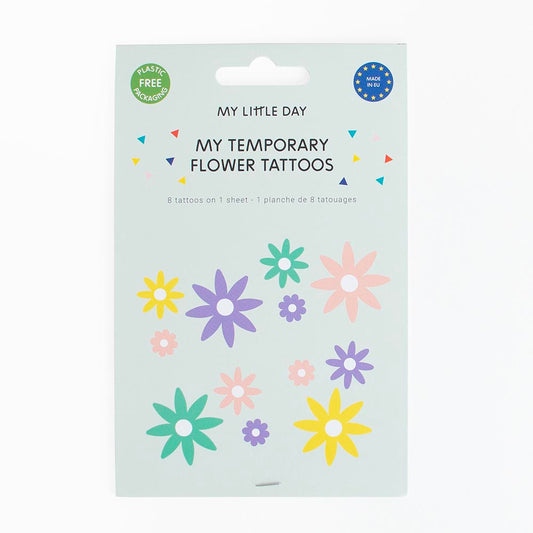 Daisy pattern temporary tattoos for children's birthday activity