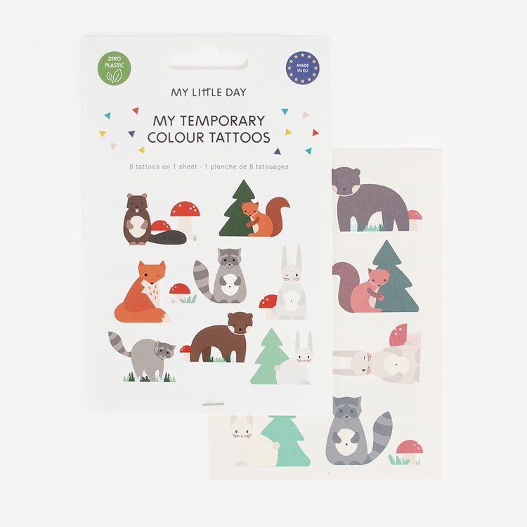 The new collection of eco-responsible forest animal tattoos my little day