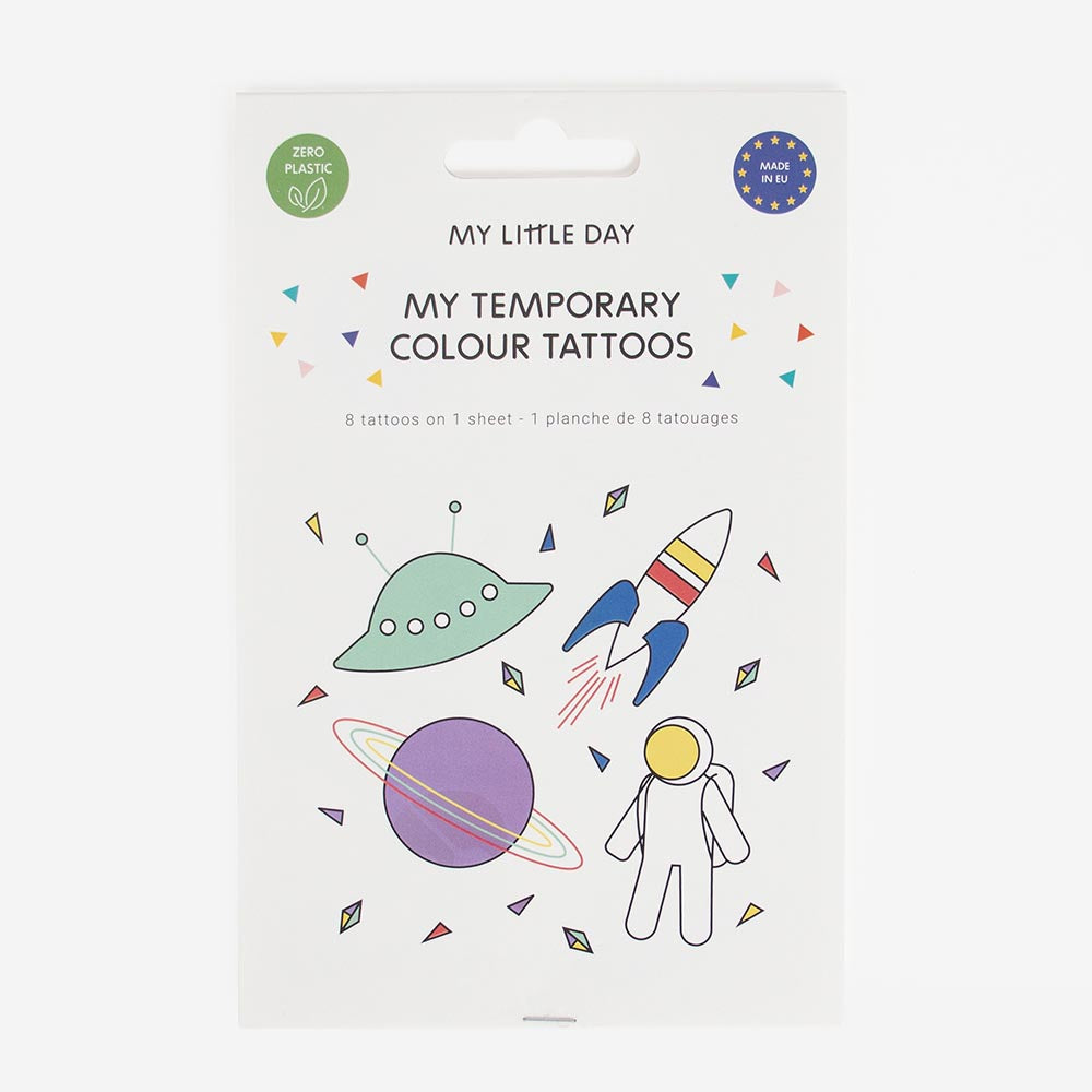 Eco-responsible temporary astronaut tattoos for children's birthdays