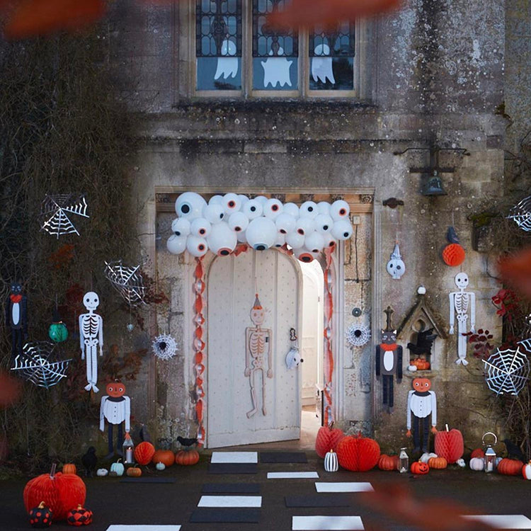 Meri Meri halloween party decoration idea: spider, ghost, skeleton...