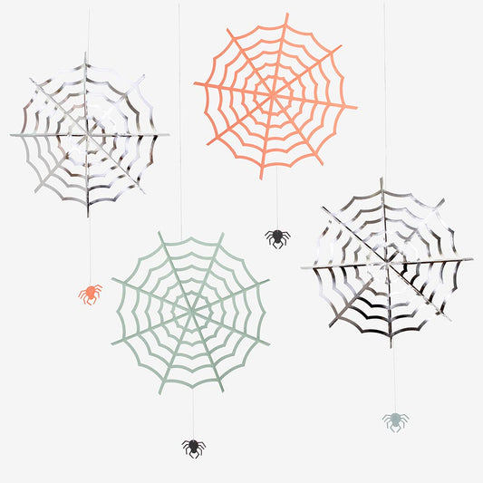 Suspensions toiles d'araignées décoratives fête d'Halloween enfants