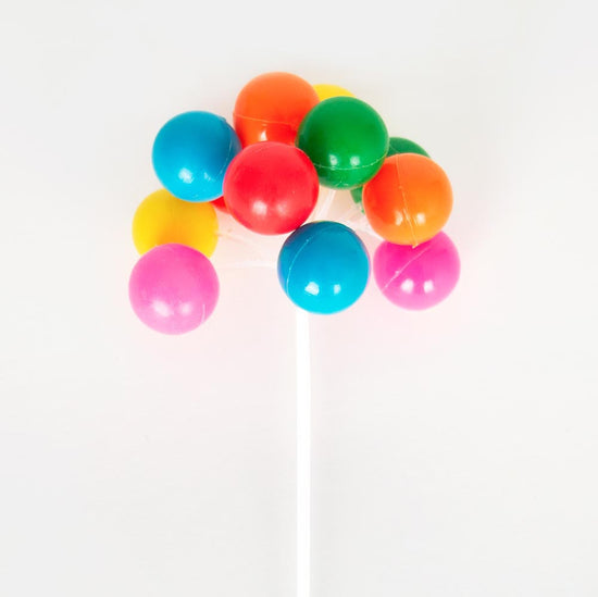 Decoration gateau anniversaire : figurine ballons multicolores