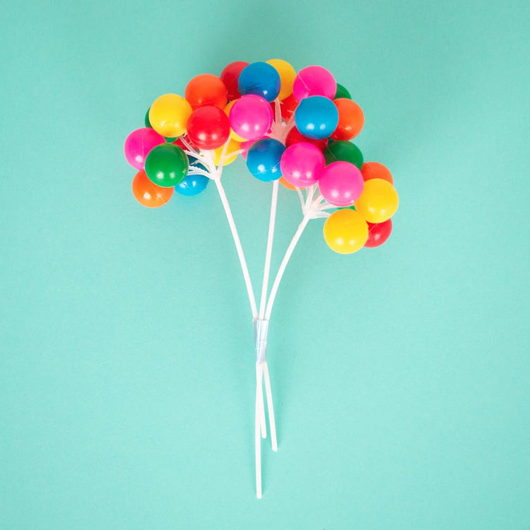 Déco gateau anniversaire : topper ballons multicolores
