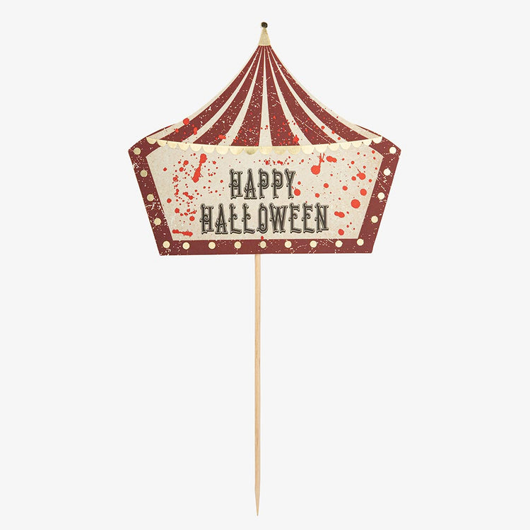 Horror circus tent toppers for halloween cake decoration