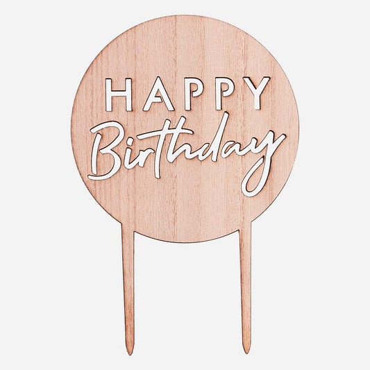 Feliz cumpleaños pastel de cumpleaños de madera toppers ginder ray