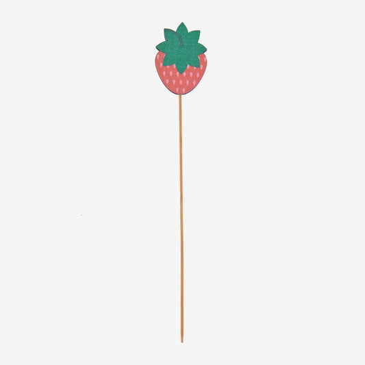 1 Strawberry wooden topper for adult birthday cake decoration
