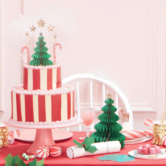 Decoración navideña para pasteles: 10 adornos navideños de nido de abeja meri meri