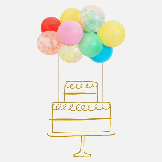 Anniversaire enfant : décoration gateau anniversaire kit cake topper ballon 
