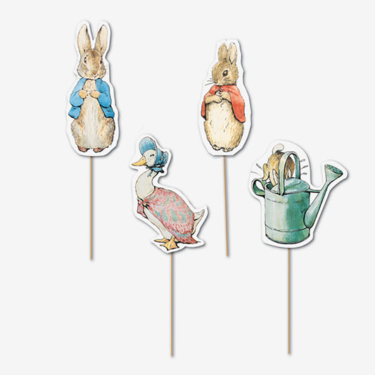 Decorations for Peter Rabbit cupcakes for birthday or baby shower