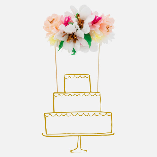 Compleanno in stile country: decorazione per torta a forma di fiore con doratura