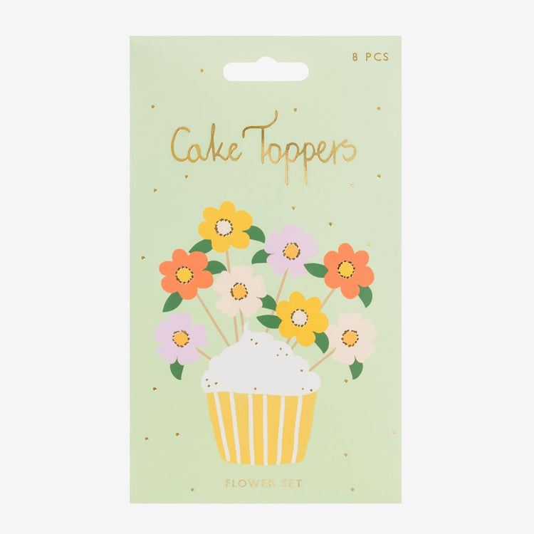 Cake toppers fleurs pour décorer votre gateau d'anniversaire fleuri
