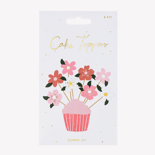 Kit de topper de pastel de flores para decorar tus cupcakes de boda
