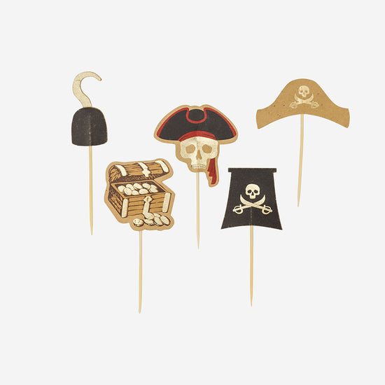 Pirate toppers for pirate birthday cake decoration