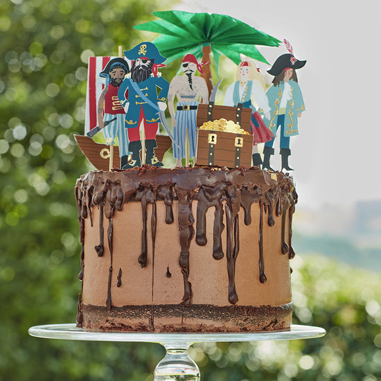 Pirate birthday cake for a pirate-themed child's birthday