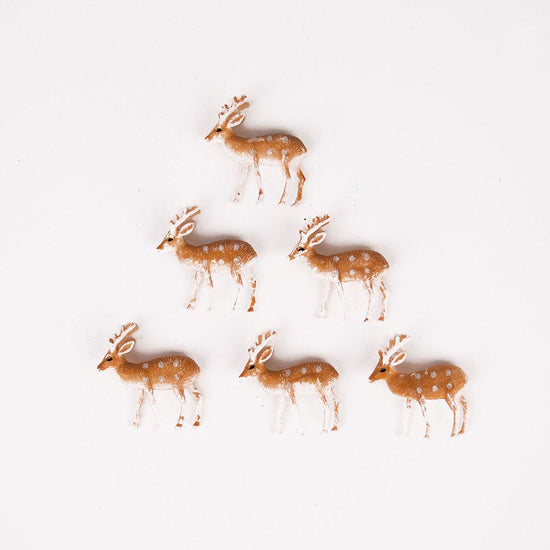 Reindeer toppers: Christmas log decoration, forest animal birthday